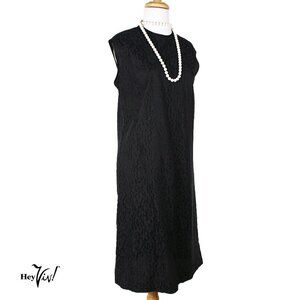 Vintage Black Lace Cocktail Dress Over Five-Seven Shop Tall Size Large - Hey Viv